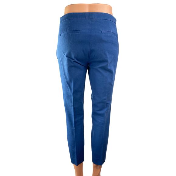 J.Crew Martie Women's Blue Bi-stretch Cotton Mid Rise Skinny Trousers Pants Sz 2 - Picture 2 of 4